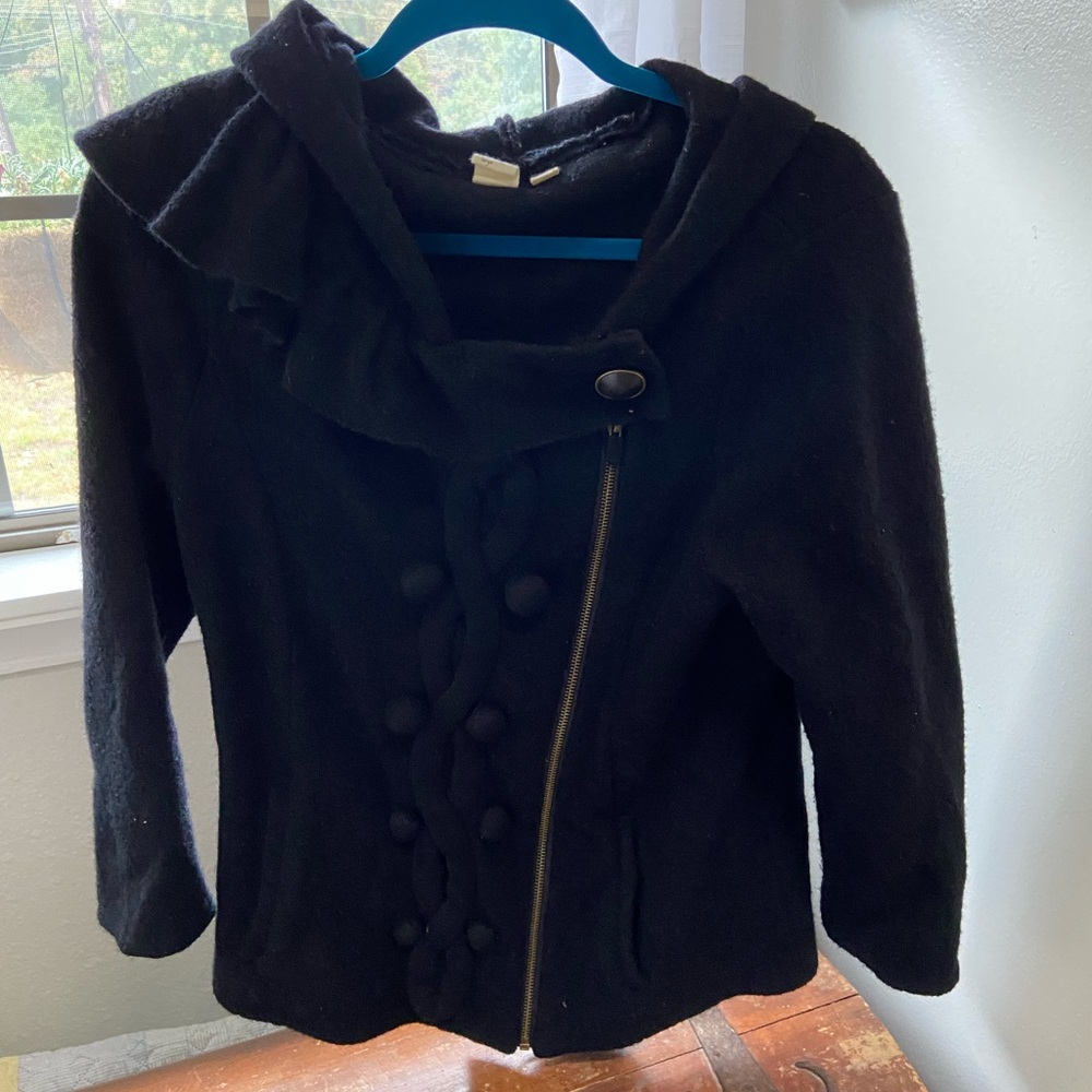 Anthro Black wool sweater